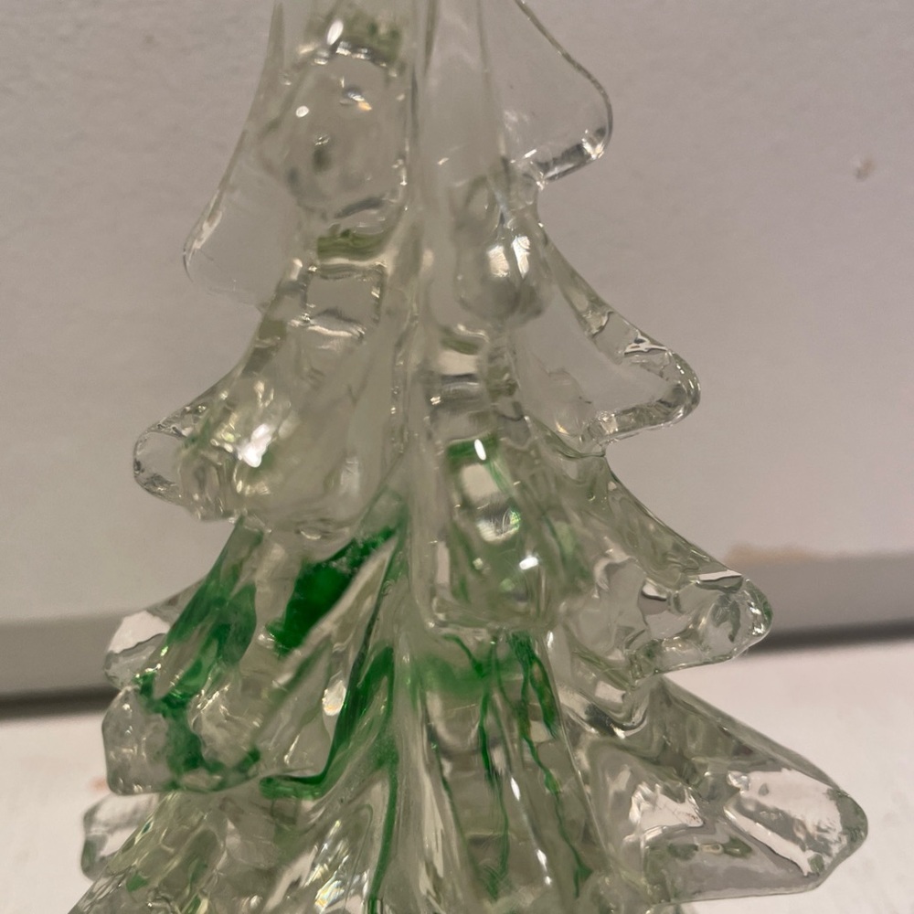 Vintage Set Of Two Studio Art Glass Swirl Christmas Trees 🌲 - Picture 3 of 12